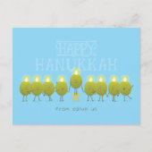 Hanukkah Menorah Olives, Baby Blue Group Postkarte (Vorderseite)