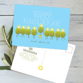 Hanukkah Menorah Olives, Baby Blue Group Postkarte