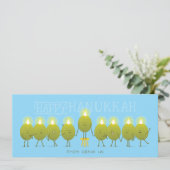 Hanukkah Menorah Olives | Grußkarte (Stehend Vorderseite)