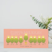 Hanukkah Menorah Olives | Grußkarte (Stehend Vorderseite)