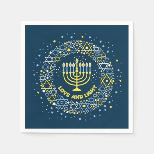 Hanukkah Menorah Papier Napkins, Handtuch Serviette (Vorderseite)