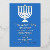 Hanukkah Menorah Party Folieneinladung (Vorderseite)