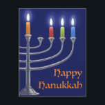 "Hanukkah Menorah." Postkarte<br><div class="desc">"Hanukkah Menorah." ist ein digitales Bild, das in Fotoshop eines Hanukkah Menorah gemacht wurde, mit Kerzen, die für die dritte Nacht beleuchtet werden. Ich hoffe, es gefällt dir. Vielen Dank, Corbie Eva Crouse</div>