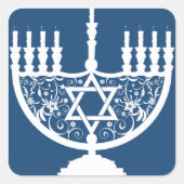 Hanukkah Menorah Quadratischer Aufkleber (Vorderseite)