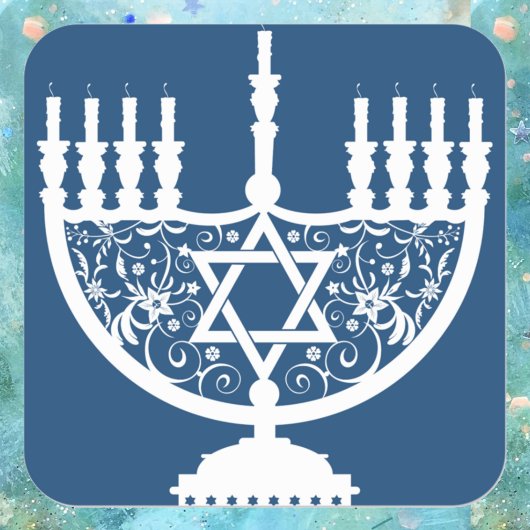 Hanukkah Menorah Quadratischer Aufkleber