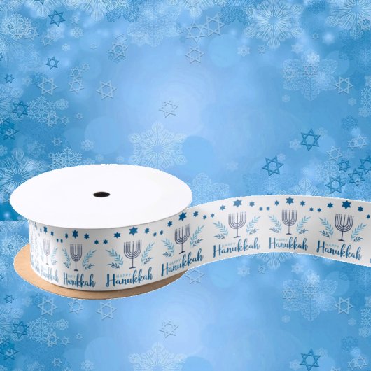 Hanukkah menorah Ribbon Satinband