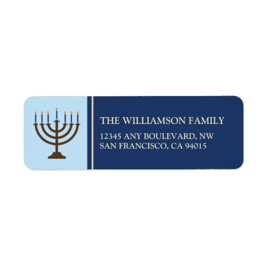 Hanukkah Menorah Rücksendeadressen-Aufkleber (Mari (Vorne)