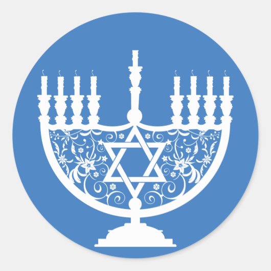 Hanukkah Menorah Runder Aufkleber (Vorderseite)