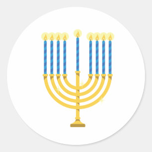Hanukkah Menorah Runder Aufkleber