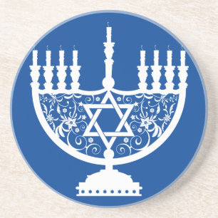 Hanukkah Menorah Sandstein Untersetzer
