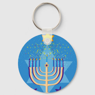 hanukkah menorah schlüsselanhänger