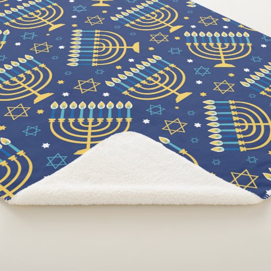 Hanukkah Menorah Sherpa Blanket Sherpadecke (3/4)