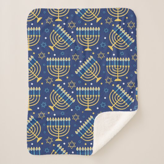 Hanukkah Menorah Sherpa Blanket Sherpadecke (Vorderseite)