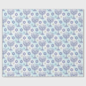Hanukkah Menorah Star of David Doodle Art Style Geschenkpapier (Flach)