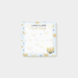 Hanukkah Menorah & Star von David Pattern | Blau Post-it Klebezettel