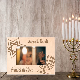 Hanukkah Menorah Stern von David Simple and Classi Geätzte Rahmen
