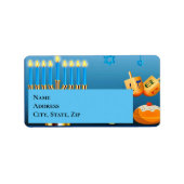 Hanukkah Menorah und Dreidels Adressaufkleber (Vorne)