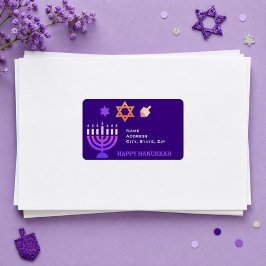 Hanukkah Menorah und Dreidels Adressaufkleber