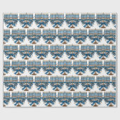 Hanukkah Menorah With Bow  Geschenkpapier (Flach)