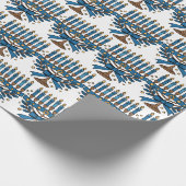 Hanukkah Menorah With Bow  Geschenkpapier (Ecke)