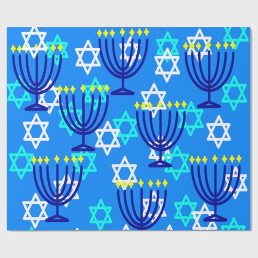 Hanukkah Menorahs Geschenkpapier (Flach)