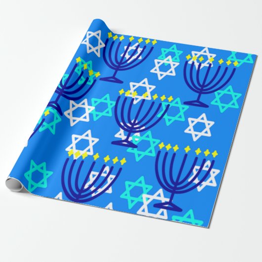 Hanukkah Menorahs Geschenkpapier (Ungerollt)