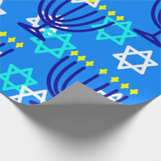 Hanukkah Menorahs Geschenkpapier (Ecke)
