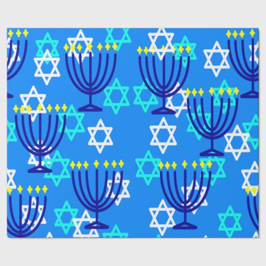 Hanukkah Menorahs Geschenkpapier (Saum)