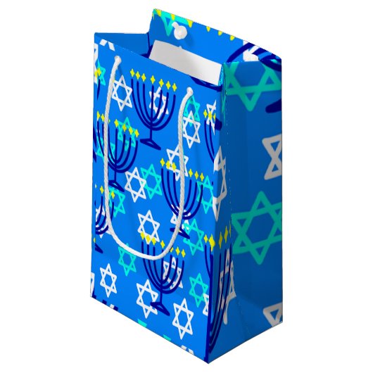 Hanukkah Menorahs Kleine Geschenktüte (Vorderseite Schrägansicht)