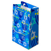 Hanukkah Menorahs Kleine Geschenktüte (Rückseite Schrägansicht)