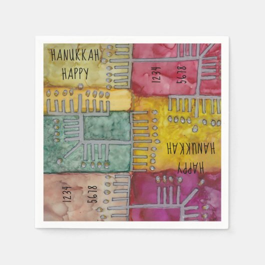 Hanukkah Menorahs Serviette (Vorderseite)