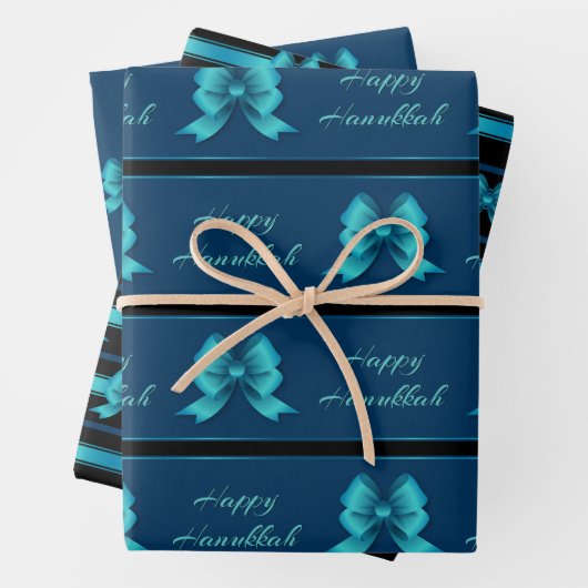 Hanukkah Metallic Bows Geschenkpapier Set (Beispiel)