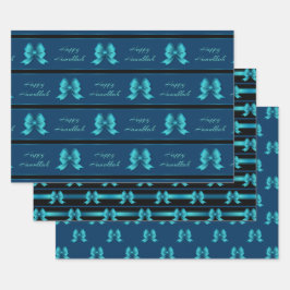 Hanukkah Metallic Bows Geschenkpapier Set