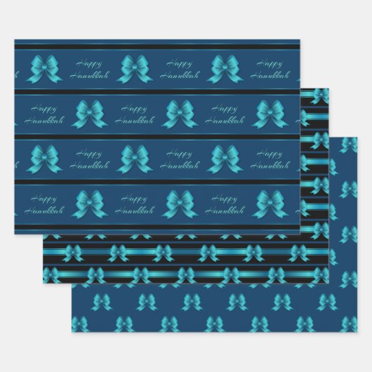 Hanukkah Metallic Bows Geschenkpapier Set (Set)