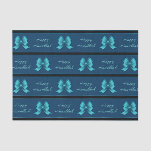 Hanukkah Metallic Bows & Stripes Seidenpapier (Vorderseite)