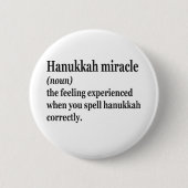 Hanukkah Miracle Funny Chanukah jüdische Definitio Button (Vorderseite)