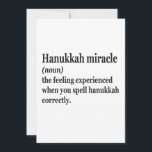 Hanukkah Miracle Funny Chanukah jüdische Definitio Einladung<br><div class="desc">Hanukkah,  jüdisch,  jew, chanukah, dreidel, Geschenk, Geburtstag, Groovy, Weihnachten, Menorah</div>