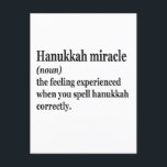 Hanukkah Miracle Funny Chanukah jüdische Definitio Postkarte<br><div class="desc">Hanukkah,  jüdisch,  jew, chanukah, dreidel, Geschenk, Geburtstag, Groovy, Weihnachten, Menorah</div>