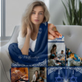 Hanukkah Miracle Navy Blue Beautiful Family Photo Sherpadecke