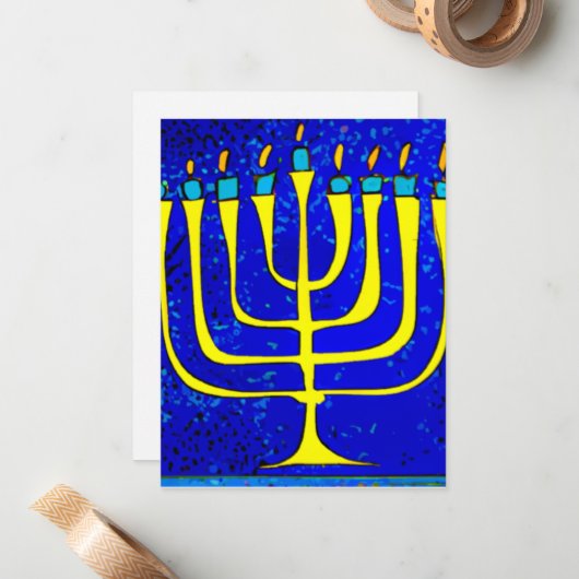 Hanukkah Mitteilungskarte (Vorderseite/Rückseite Beispiel)