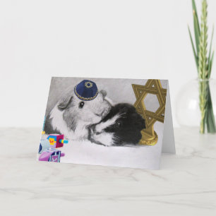 Hanukkah Mitzvah Peegs Guinea Schweine individuell Feiertagskarte