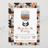 Hanukkah Mod Menorah Party Einladung (Vorne/Hinten)