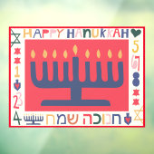 Hanukkah Modern Menorah Fensterheber Fensteraufkleber (Blatt 3)