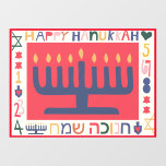 Hanukkah Modern Menorah Fensterheber Fensteraufkleber<br><div class="desc">Hanukkah moderne Menorah, Fensterklammer. Menorah kann in Größe, Platzierung usw. bearbeitet werden, um Platz für eine zusätzliche Nachricht zu schaffen. Anpassen, indem Sie Text an einem beliebigen Ort in diesem Design hinzufügen. Verwenden Sie Ihren bevorzugten Schriftart Stil, Farbe und Größe. Wählen Sie Fensterklammergröße, Form, Druckprozess und statische Seite aus. Danke,...</div>
