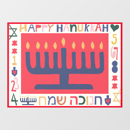 Hanukkah Modern Menorah Fensterheber Fensteraufkleber