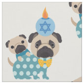 Hanukkah Möpsen Fabric Stoff (Nahaufnahme)