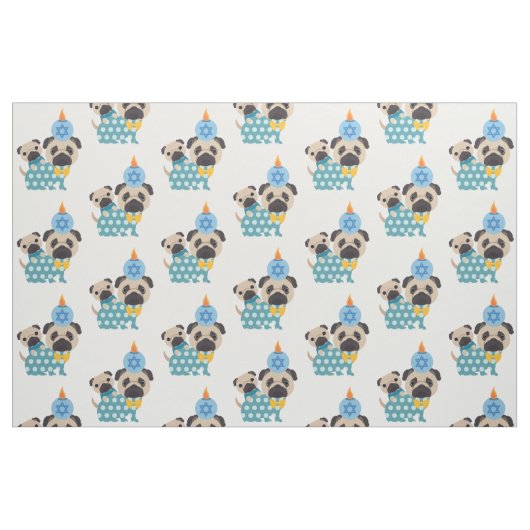 Hanukkah Möpsen Fabric Stoff (Fat Quarter (45,7 x 55,9 cm))