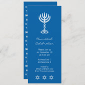 Hanukkah Motif blau Lange Einladung (Vorne/Hinten)