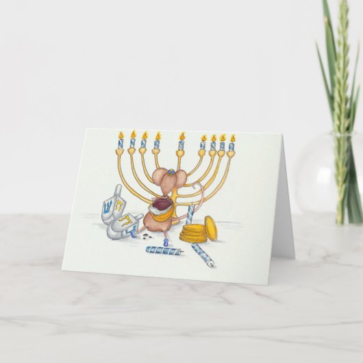 Hanukkah Mouse Feiertagskarte (Vorderseite)