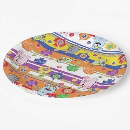 Hanukkah Mouse N Friends Pappteller (Schrägansicht)